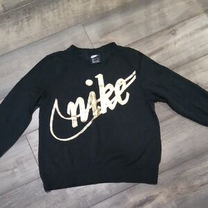 Nike Black Crewneck with Gold Swoosh